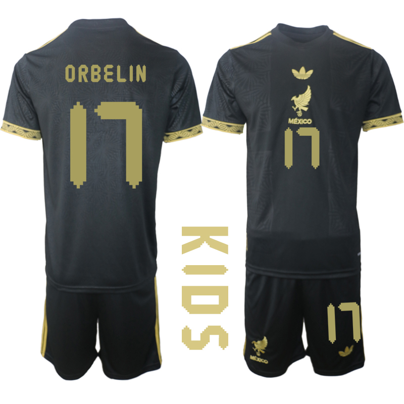 Youth 2025-2026 National Team Season Mexico Black #17 Soccer Jersey